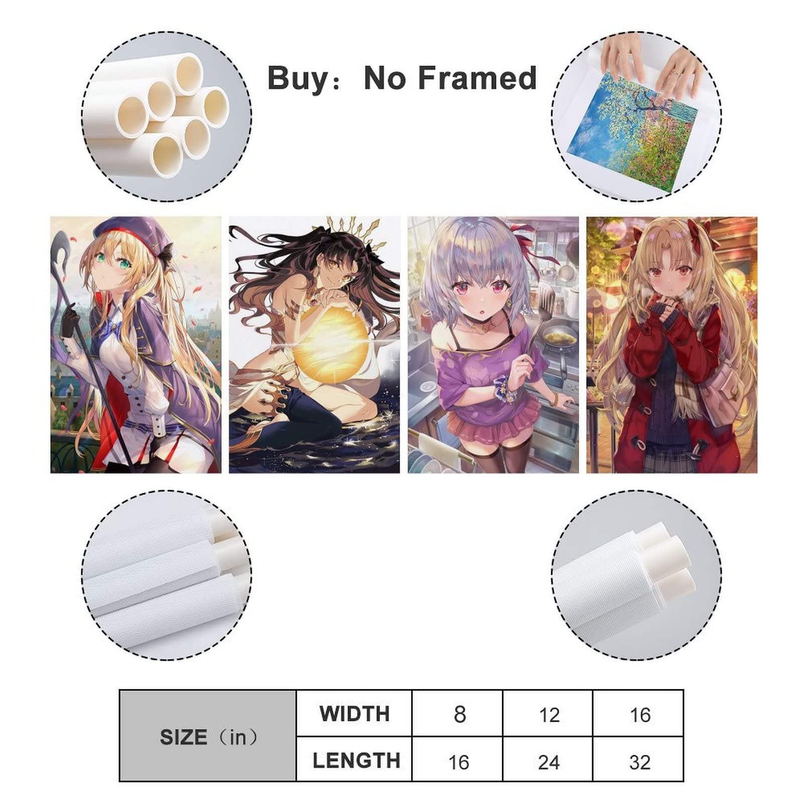 Amazon.co.jp: アニメ風 ポスター 4つセット 可愛い エレシュキガル